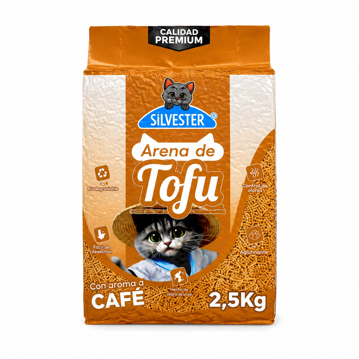 Arena Sanitaria de Tofu Silvester Aroma Café 2.5 kg